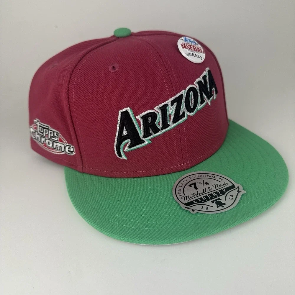 Mitchell & Ness Arizona Diamondbacks Hat Mens 7 3/8 Maroon Green Topps Chrome